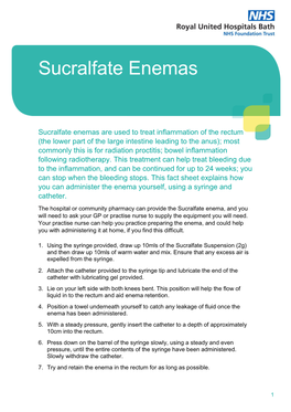 Sucralfate Enemas