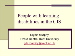 Suspects & Offenders with Learning Disabilities