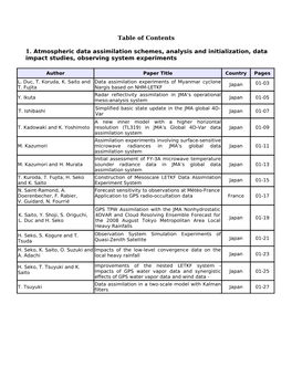 Table of Contents