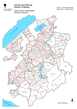 Canton De Fribourg Kanton Freiburg Communes / Gemeinden