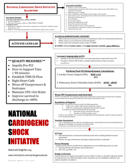 National Cardiogenic Shock Initiative