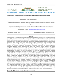 IJSGS, 2(4), December, 2016