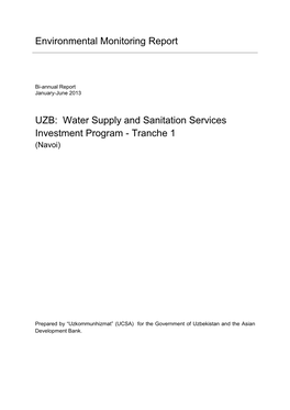 Water Supply and Sanitation Services Investment Program - Tranche 1 (Navoi)