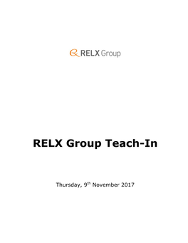 RELX Group Teach-In