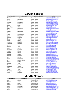 Middle School Lower School