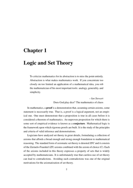 Chapter 1 Logic and Set Theory