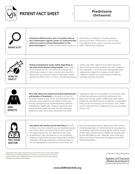 PATIENT FACT SHEET (Deltasone)