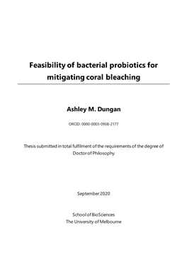 Feasibility of Bacterial Probiotics for Mitigating Coral Bleaching