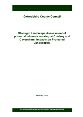 Cholsey and Caversham: Impacts on Protected Landscapes