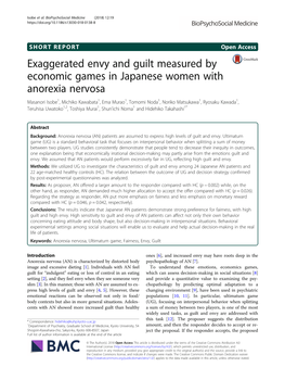 Exaggerated Envy and Guilt Measured by Economic Games in Japanese