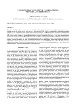 Understanding the Rational Function Model: Methods and Applications