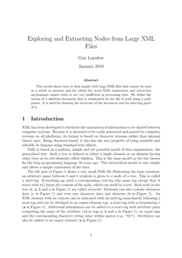Exploring and Extracting Nodes from Large XML Files