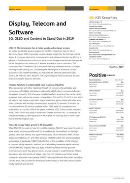 Display, Telecom and Software