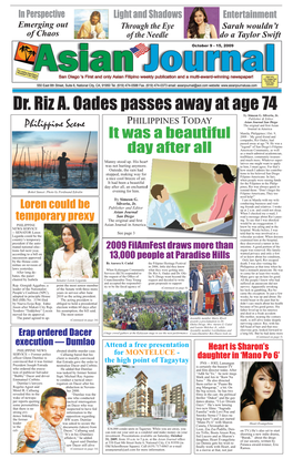 Dr. Riz A. Oades Passes Away at Age 74 by Simeon G