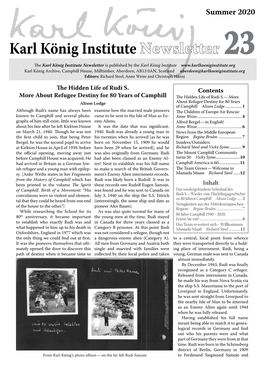 Karl König Institute Newsletter