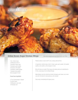 Grilled Brown Sugar Chicken Wings