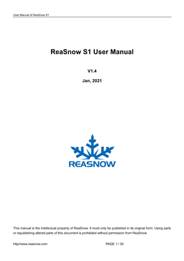 Reasnow S1 User Manual
