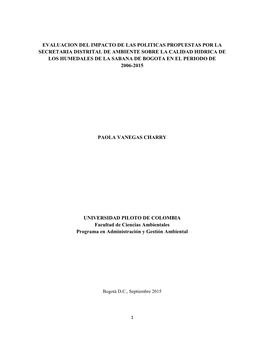 Evaluacion Del Impacto De Las Politicas Propuestas Por