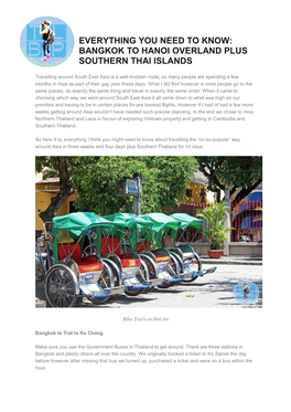 Bangkok to Hanoi Overland Plus Southern Thai Islands