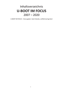 U-Boot Im Focus 2007 – 2020