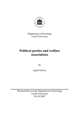 Political Parties and Welfare Associations