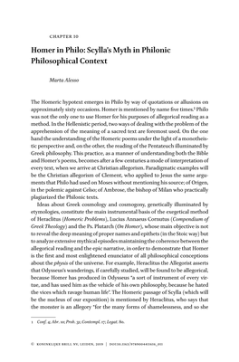 Homer in Philo: Scylla's Myth in Philonic Philosophical Context