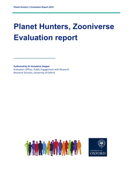 Planet Hunters, Zooniverse Evaluation Report