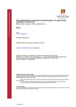 Strong Stackelberg Reasoning in Symmetric Games: an Experimental