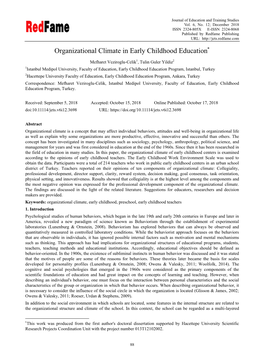 Organizational Climate in Early Childhood Education