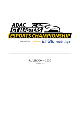 Rulebook – 2020 Version 1.05