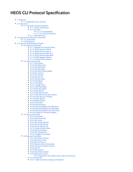 Heos CLI Protocol Specification Version 1 16