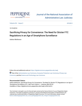Sacrificing Privacy for Convenience: the Need for Stricter FTC Regulations in an Age of Smartphone Surveillance