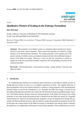 Qualitative Picture of Scaling in the Entropy Formalism