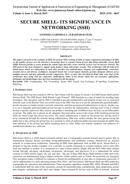 Secure Shell- Its Significance in Networking (Ssh)