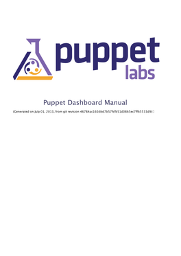 Puppet Dashboard 1.2 Manual