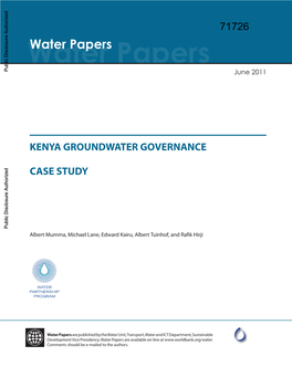 Kenya, Groundwater Governance Case Study