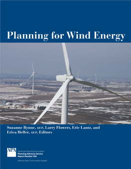 Planning for Wind Energy