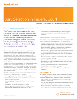 Jury Selection in Federal Court