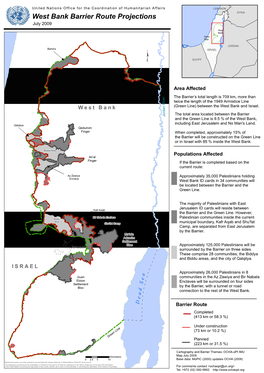 West Bank Barrier Route Projections July 2009