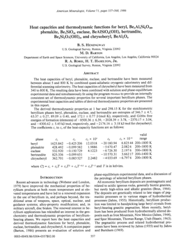 Heat Capacities and Thermodynamic Functions for Beryl, Beralrsiuotr