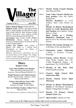 7 the Villager * June 2003 Mon 2 Martley Parish Council Meeting