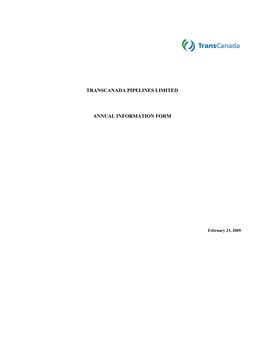 Transcanada Pipelines Limited Annual Information Form