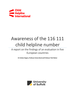 Awareness of the 116 111 Child Helpline Number a Report on the Findings of an Evaluation in Five European Countries