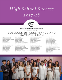 Class of 2018 Successes