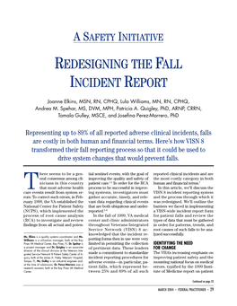 Redesigning the Fall Incident Report
