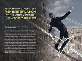 MITIGATING COGNITIVE BIASES in RISK IDENTIFICATION: Practitioner Checklist for the AEROSPACE SECTOR