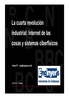 La Cuarta Revolución Industrial: Internet De Las Cosas Y Sistemas Ciberfísicos