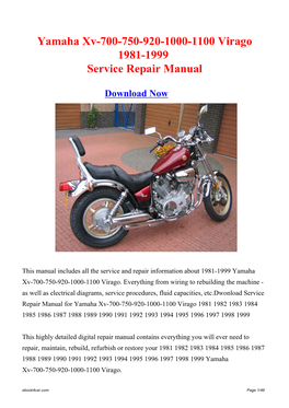 Download Yamaha Xv-700-750-920-1000-1100 Virago 1981-1999