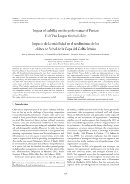 Impact of Stability on the Performance of Persian Gulf Pro League Football Clubs