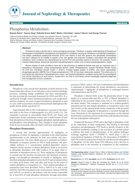 Phosphorus Metabolism